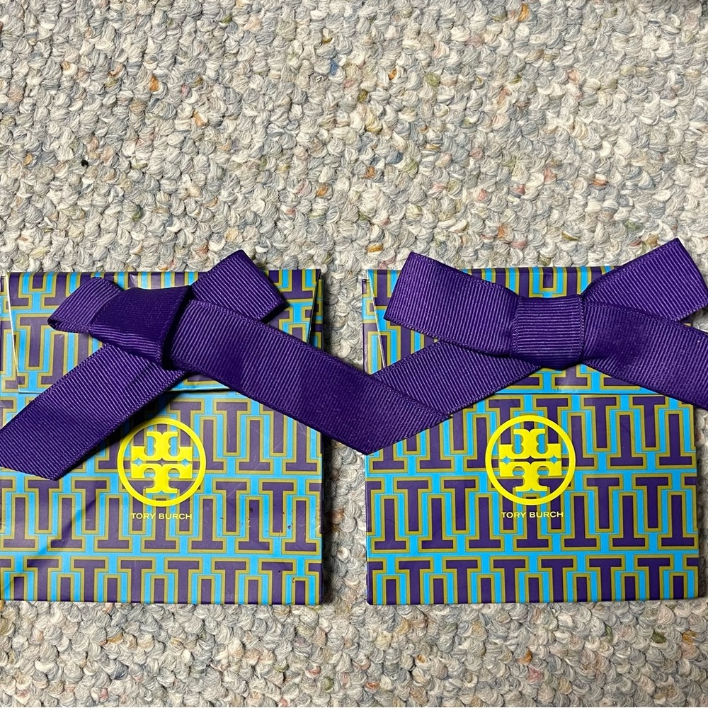 Tory Burch Gift Bags with Purple Ribbon (two)